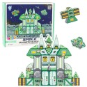 Magnetklostid kosmos Space Station 4D 66 osaline komplekt