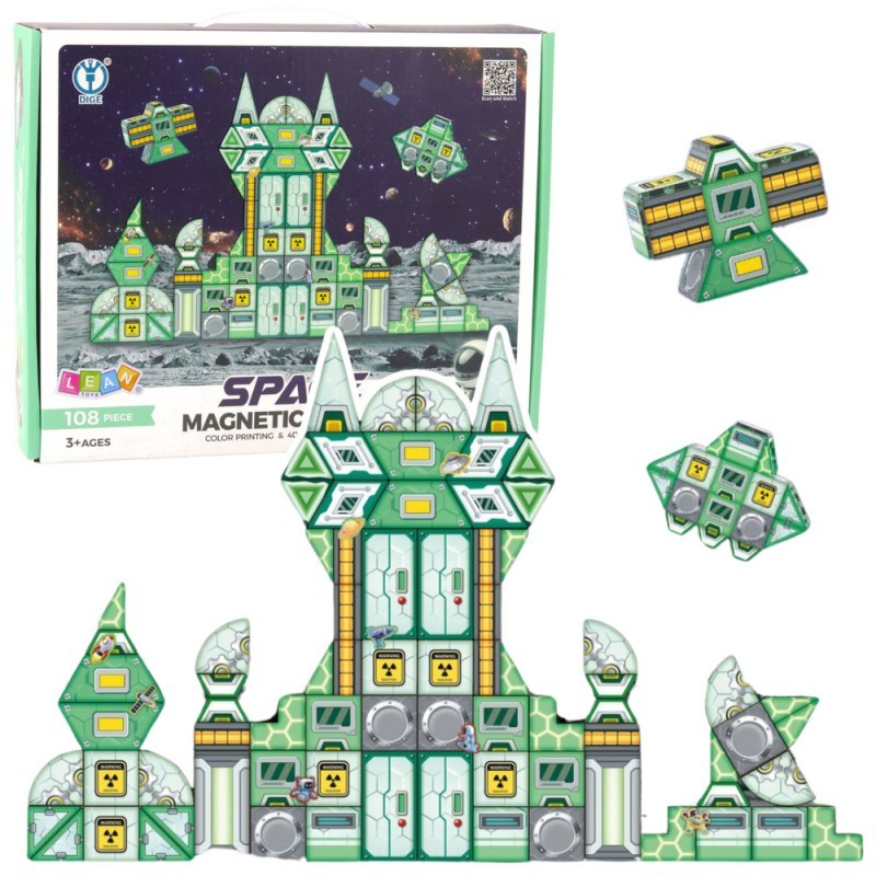 Magnetklotsid kosmos Space Station 4D 108 osaline komplekt
