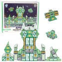 Magnetklotsid kosmos Space Station 4D 108 osaline komplekt