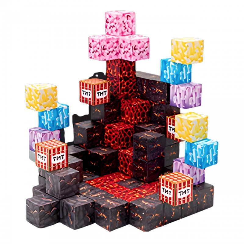 Magnet kuubikud ehitusklotsid (2x2 cm) pixels 74 osaline komplekt