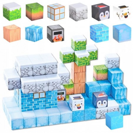 Magnet kuubikud (2,5x2,5 cm) ehitusklotsid 3D TALV 66 osaline komplekt