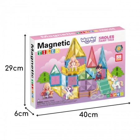 Magnetklotside komplekt, 3d, printsessi loss, 55 osaline