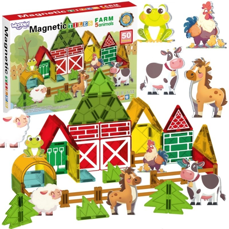 Magnetklotsid FARM, 5 looma, 30 osaline