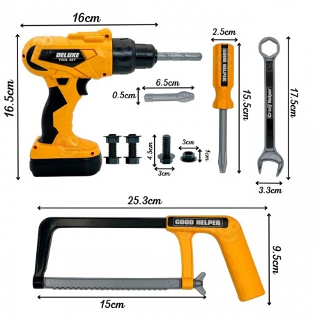 Töömehe ehituse ja remondi komplekt 16 osa