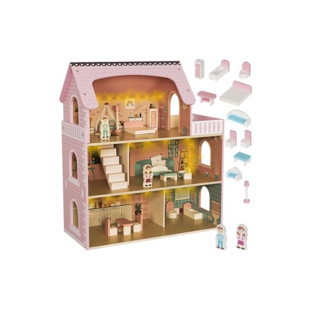 Puidust LED tulega nukumaja aksessuaaridega