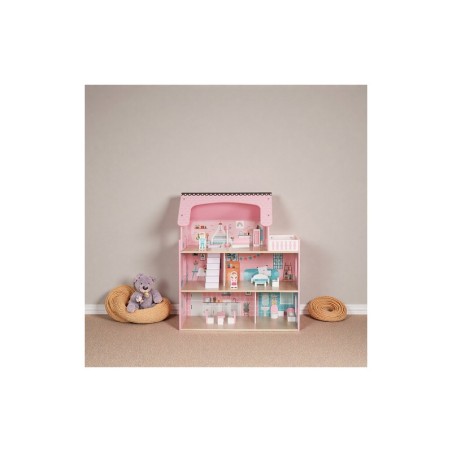 Puidust LED tulega nukumaja aksessuaaridega