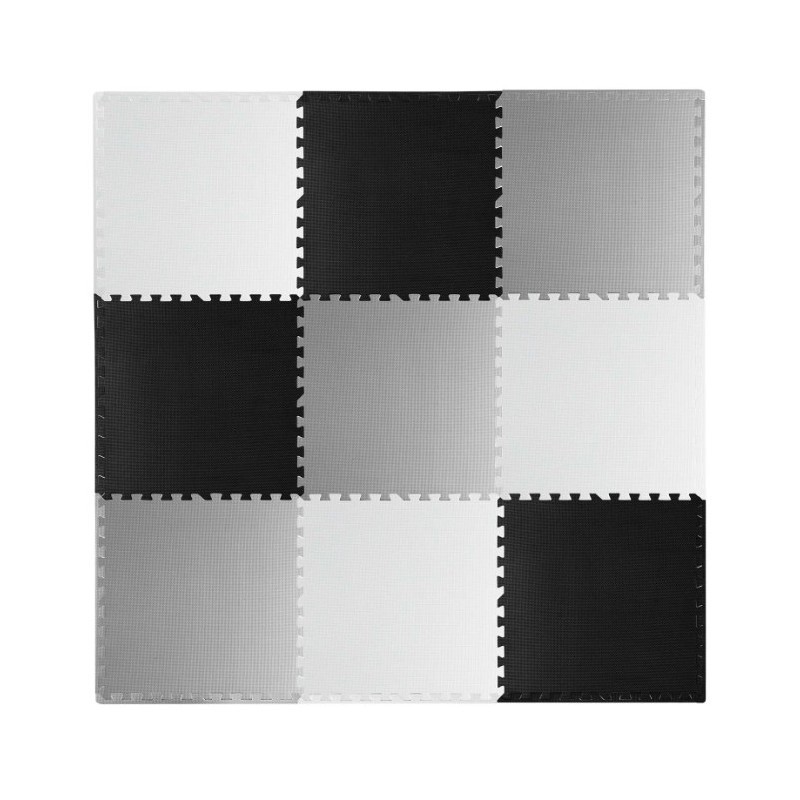 Suur puslematt must/hall/valge 180x180cm 9 osa