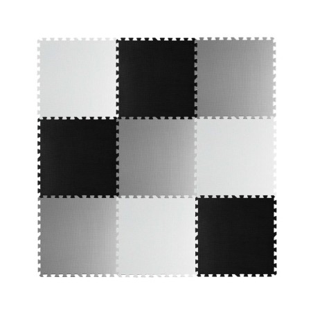 Suur puslematt must/hall/valge 180x180cm 9 osa