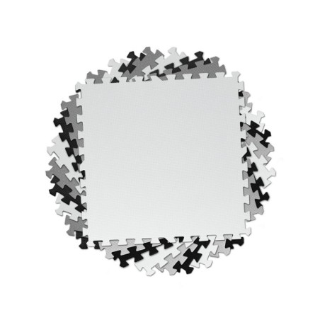 Suur puslematt must/hall/valge 180x180cm 9 osa