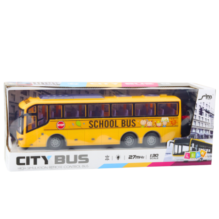 Puldiga koolibuss 1:30, kollane, tuledega