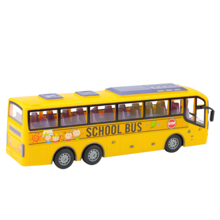 Puldiga koolibuss 1:30, kollane, tuledega