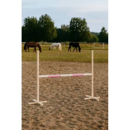 Hüppetakistus hobihobusele 120cm, tala heleroosa