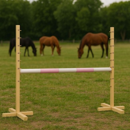 Hüppetakistus hobihobusele 120cm, tala heleroosa