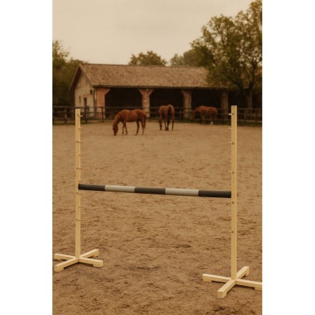 Hüppetakistus hobihobusele 120cm, tala must/hõbe