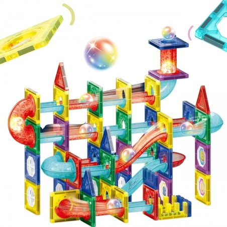 Magnetklotsid 3D õppekomplekt pallirada 105 tk.