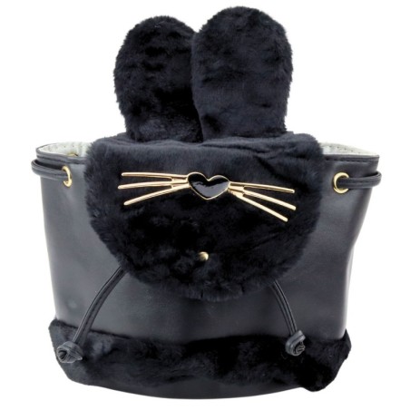 Laste seljakott pehmete kõrvadega, reguleeritava rihmaga, must, 22 cm, 4 l