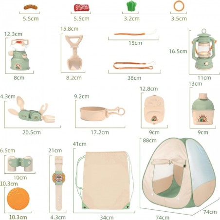 Väikese maadeavastaja XXL matkatelgi komplekt telgiga 15 tk.