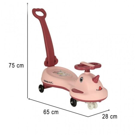 LED-iseliikur Swing FIX S1 käepidemega, roosa, max 65kg