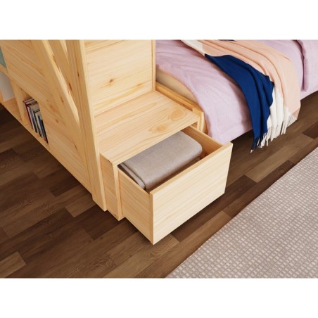 Narivoodi ARARAT 3-le inimesele panipaigaga trepiga 90x200 cm / 140x200 cm, valge