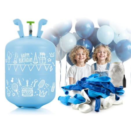 Heeliumiballoon 0,20 m3 õhupallide ja lindiga