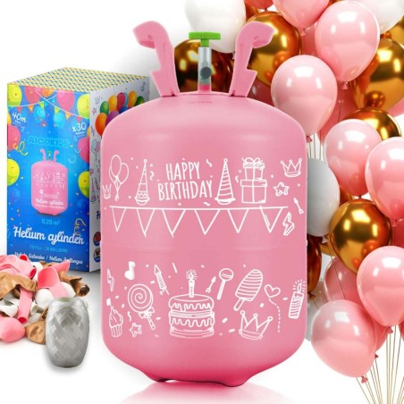 Heeliumiballoon 0,20 m3 õhupallide ja lindiga