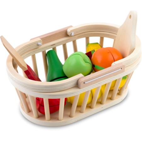 Puidust mängu puuviljakorv lõikamiseks 9 tk