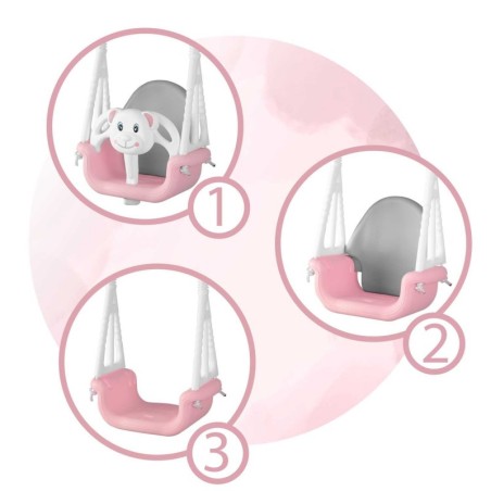 3in1 kaisukaru kiik, roosa