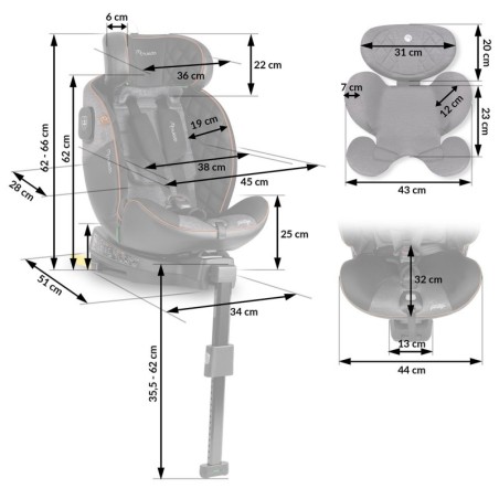 Nukido Prestige Line turvatool must-hall 0-36 kg ISOFIX