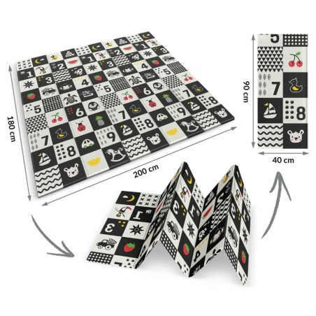 Hariv kokkupandav vahtmatt 200 x 180 x 1 cm ookeaninumbrid