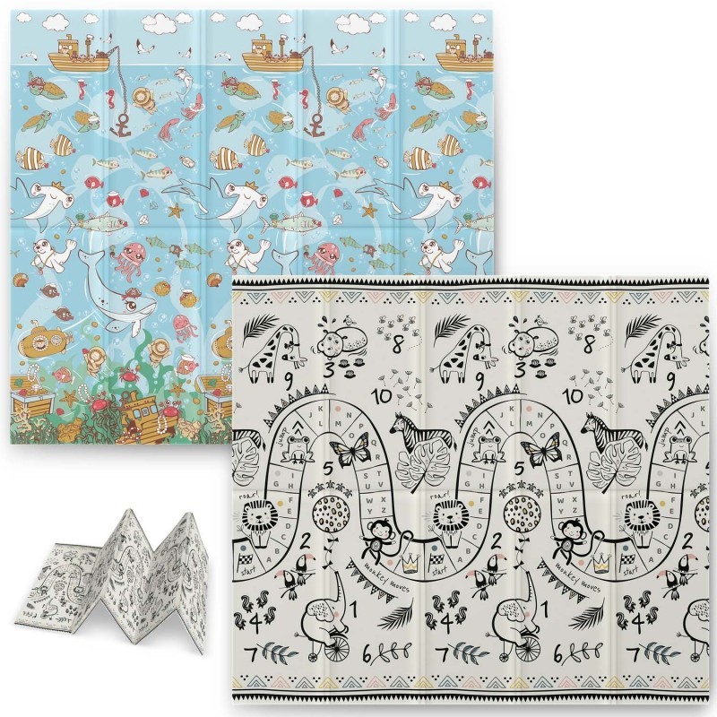 Hariv kokkupandav vahtmatt 200 x 180 x 1 cm ookeanisafari