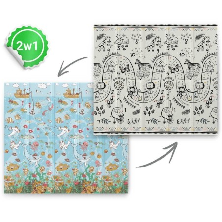 Hariv kokkupandav vahtmatt 200 x 180 x 1 cm ookeanisafari