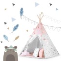 Tipi telk lastele vaniku ja tuledega - roosa