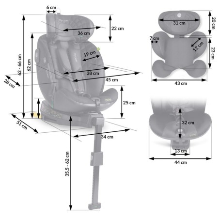 Nukido Aero Line turvatool must 0-36 kg ISOFIX