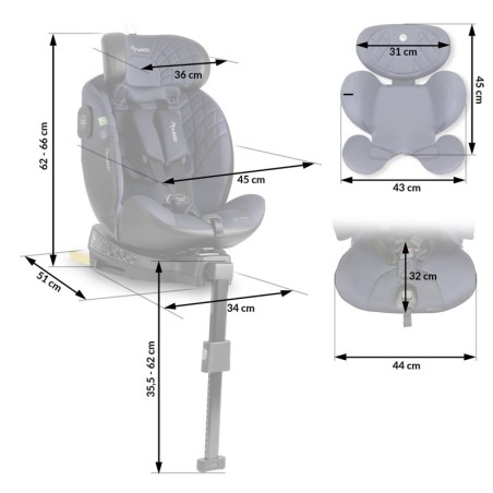 Nukido Aero Line turvatool must-tumesinine 0-36 kg ISOFIX
