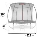 Neo-sport batuut sisemise turvavõrguga, 312 cm, must