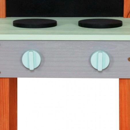 Mudaköök lastele, puidust aiaköök koos katuse ja lisatarvikutega, 116 cm