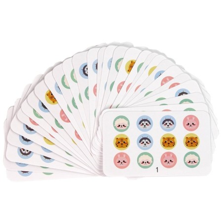 Nelja värvi loomad kahepoolne puidust õpetlik pusle