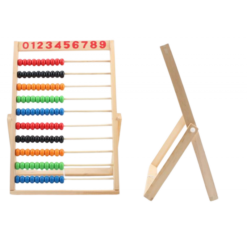 Puidust arvutuslaud värvilised helmed