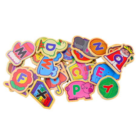 Puidust magnetite komplekt Tähed Pildid Loomad Objektid 26 tk