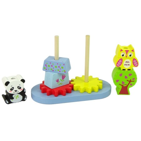Puidust loomade sorteerija Owl Panda Gears