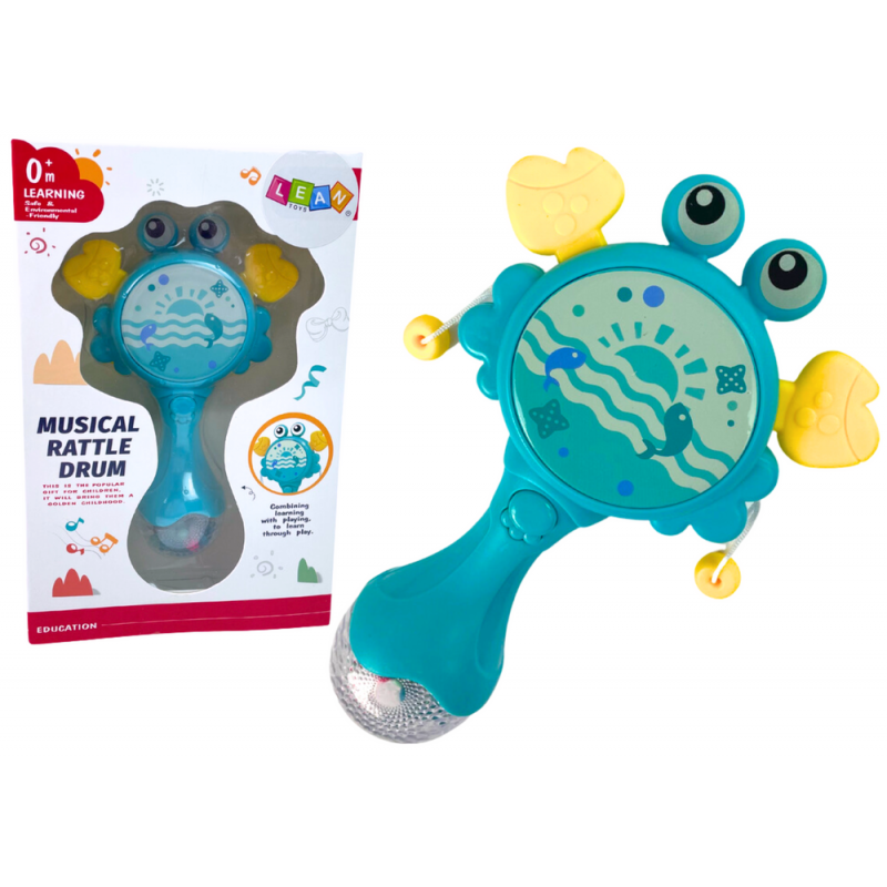 Baby Crab Rattle Drum Lights Meloodiad Blue