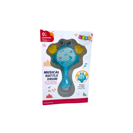 Baby Crab Rattle Drum Lights Meloodiad Blue