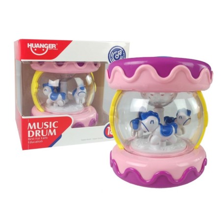 Värviline trumm koos lõbusate loomadega