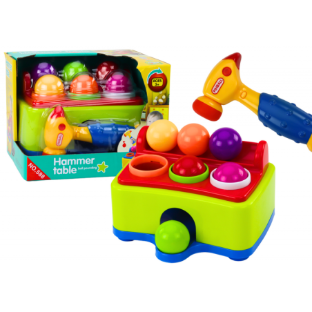 Interaktiivne mänguasi väikelastele, vasarpallid, värvilised