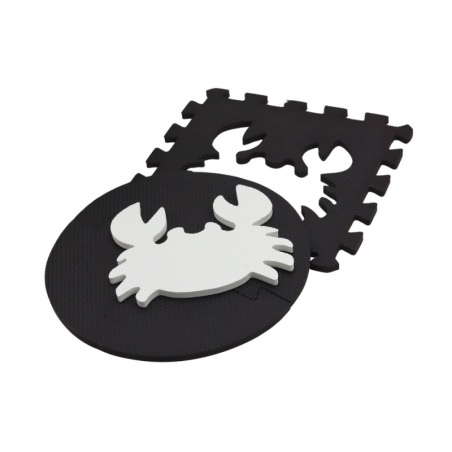 Pehme puslematt, kontrastne hariv must-valge EVA vaht, 19 osa