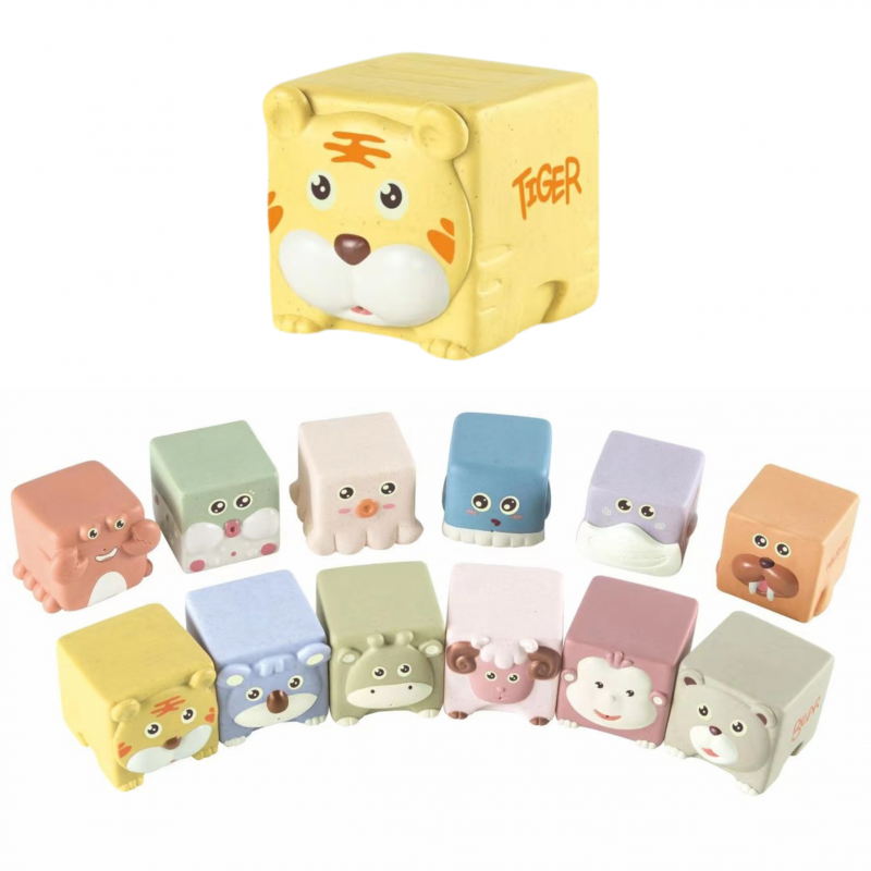 Pehmete sensoorsete õppeloomade klotside komplekt 12tk