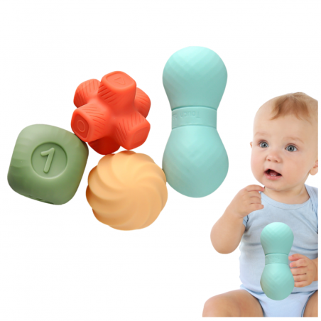 Pehmete sensoorsete mänguasjade komplekt värvilised klotsid 6tk