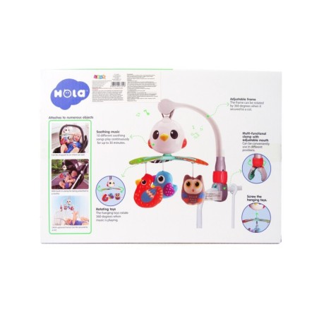 Värviline Birdsi meloodiakarussell beebivoodile ja jalutuskärule