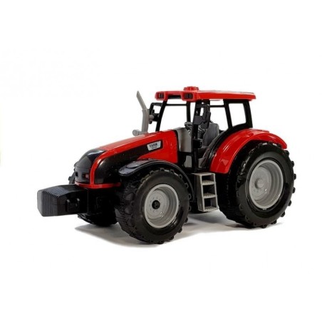 Traktor koos haagise, reha ja punase tankeriga