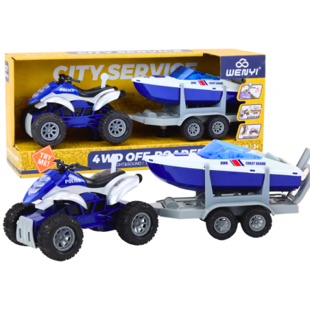 Haagisega politsei Quad paadi ja mootorpaadi transportimiseks